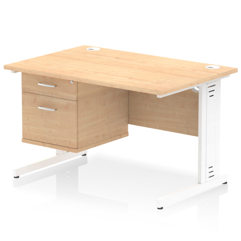 Pace 1200mm Cable Managed Straight Desk With Single Fixed Pedestal - Image 17