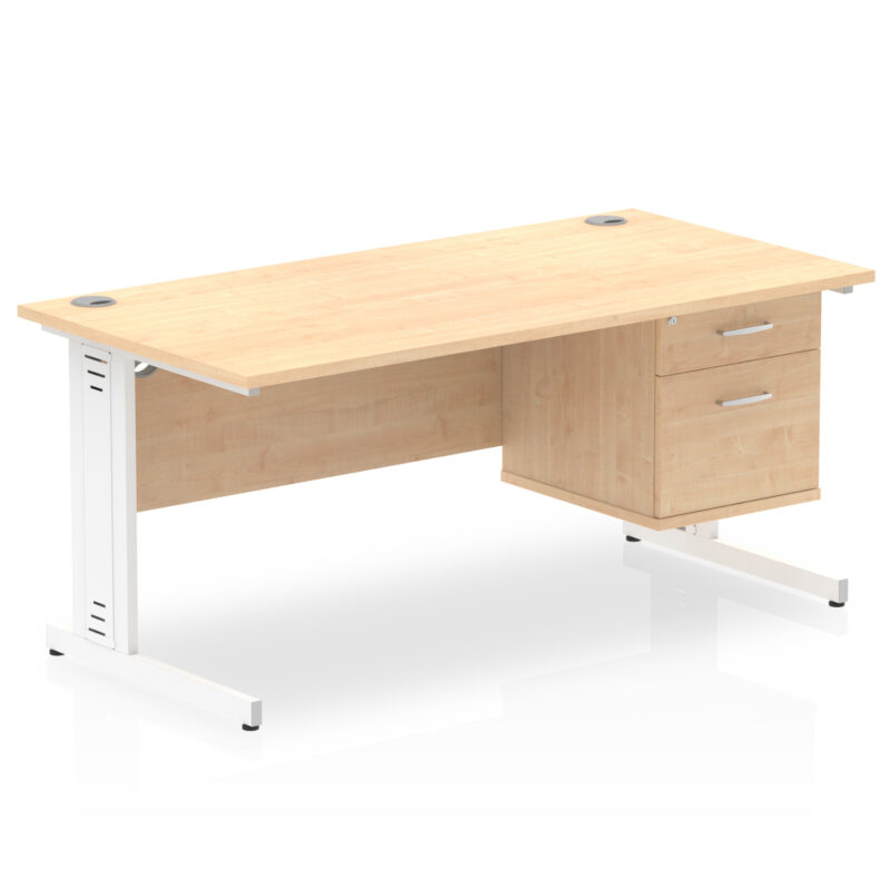 Pace 1600mm Cable Managed Straight Desk With Single Fixed Pedestal - Image 18