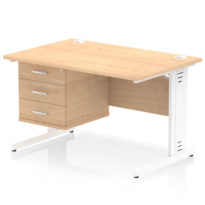 Pace 1200mm Cable Managed Straight Desk With Single Fixed Pedestal - Image 19