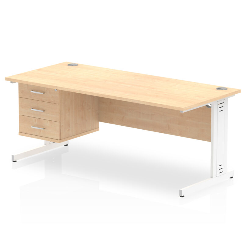 Pace 1800mm Cable Managed Straight Desk With Single Fixed Pedestal - Image 19