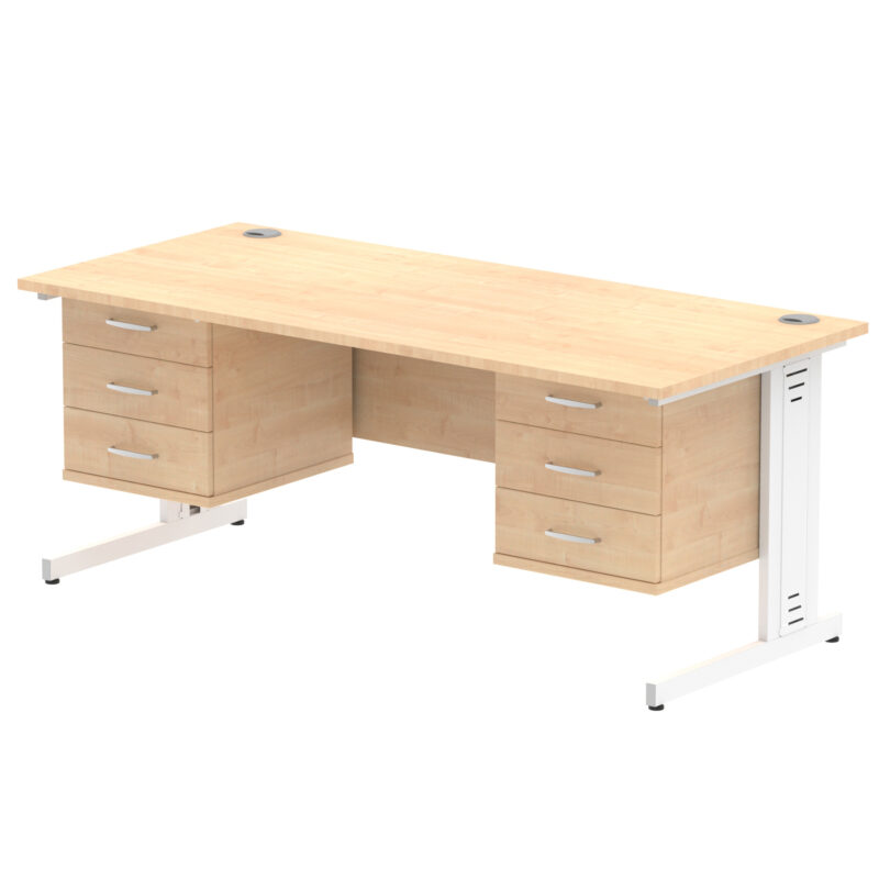 Pace 1800mm Cable Managed Straight Desk With Two Fixed Pedestal - Image 22