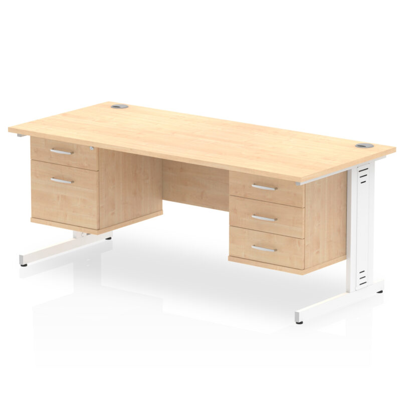 Pace 1800mm Cable Managed Straight Desk With Two Fixed Pedestal - Image 17