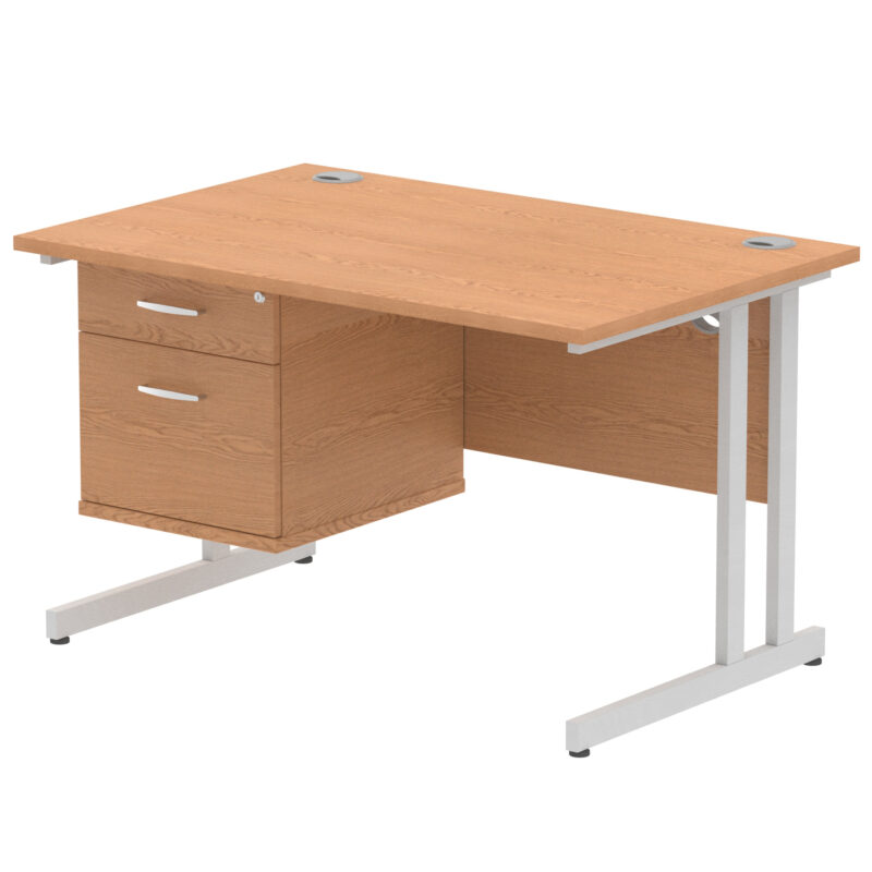 Pace 1200mm Cantilever Straight Desk With Single Fixed Pedestal - Image 89