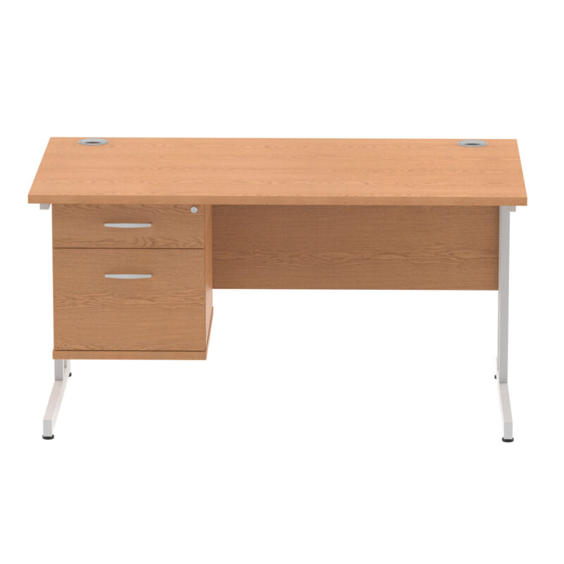 Pace 1400mm Cantilever Straight Desk With Single Fixed Pedestal - Image 90