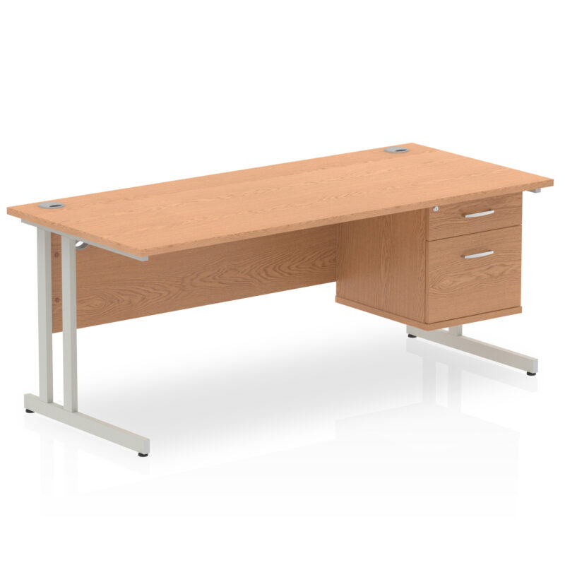 Pace 1800mm Cantilever Straight Desk With Single Fixed Pedestal - Image 34