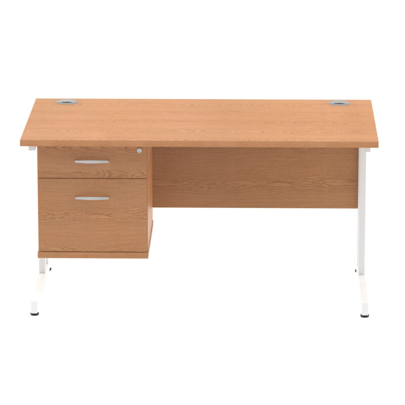 Pace 1400mm Cantilever Straight Desk With Single Fixed Pedestal - Image 31