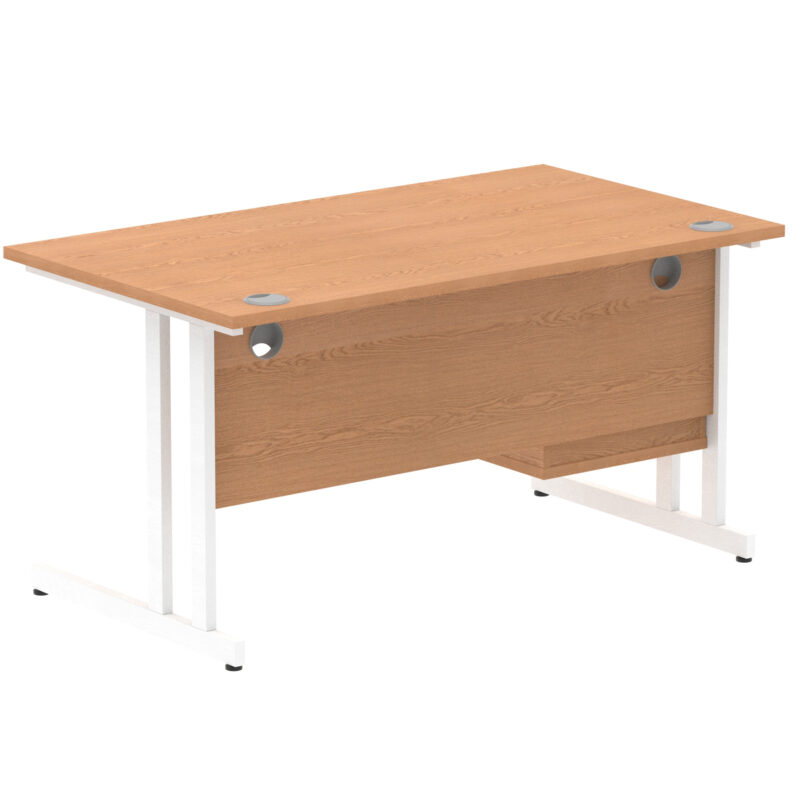 Pace 1400mm Cantilever Straight Desk With Single Fixed Pedestal - Image 36