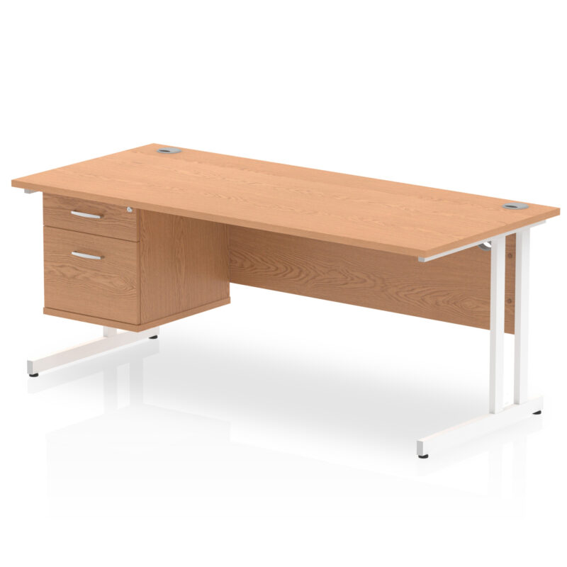 Pace 1800mm Cantilever Straight Desk With Single Fixed Pedestal - Image 11