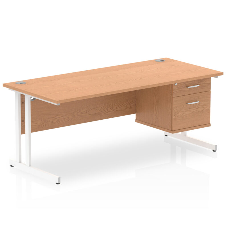 Pace 1800mm Cantilever Straight Desk With Single Fixed Pedestal - Image 12