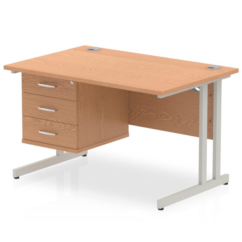 Pace 1200mm Cantilever Straight Desk With Single Fixed Pedestal - Image 97