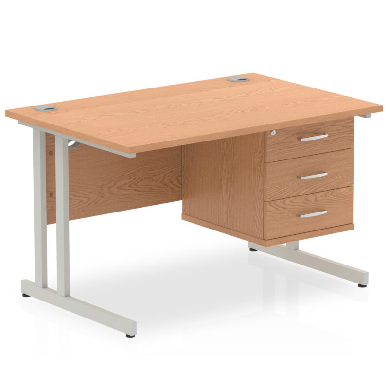 Pace 1200mm Cantilever Straight Desk With Single Fixed Pedestal - Image 98