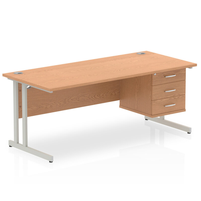Pace 1800mm Cantilever Straight Desk With Single Fixed Pedestal - Image 36