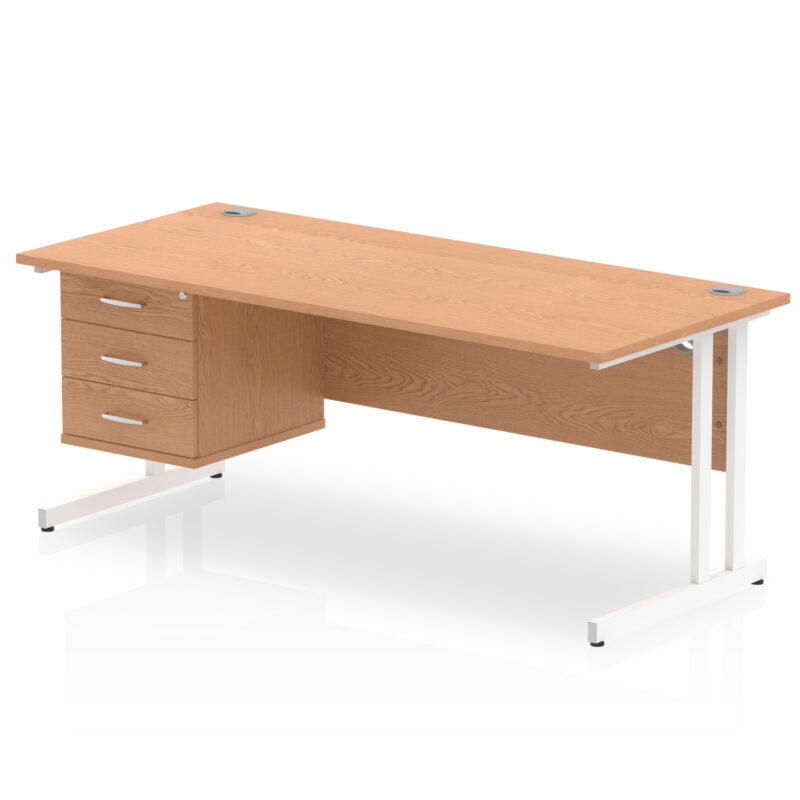 Pace 1800mm Cantilever Straight Desk With Single Fixed Pedestal - Image 13