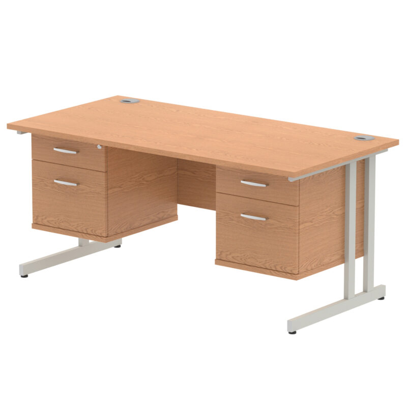 Pace 1600mm Cantilever Straight Desk With Two Fixed Pedestal - Image 36