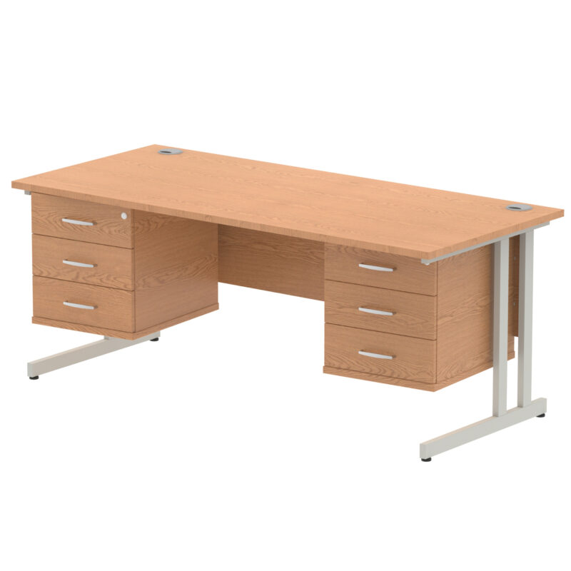Pace 1800mm Cantilever Straight Desk With Two Fixed Pedestal - Image 38
