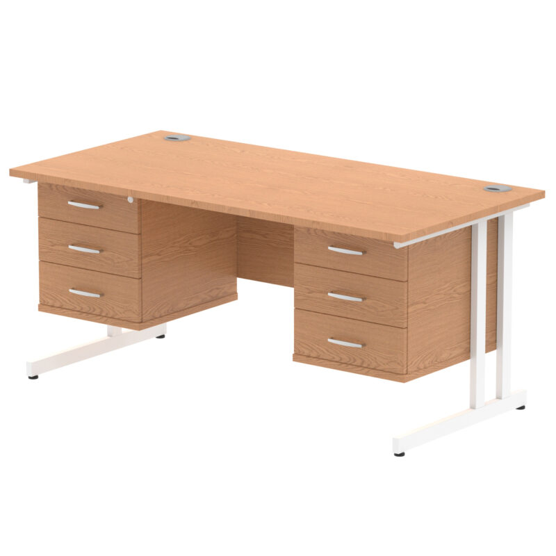 Pace 1600mm Cantilever Straight Desk With Two Fixed Pedestal - Image 14