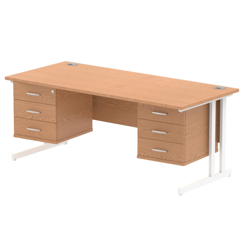 Pace 1800mm Cantilever Straight Desk With Two Fixed Pedestal - Image 15