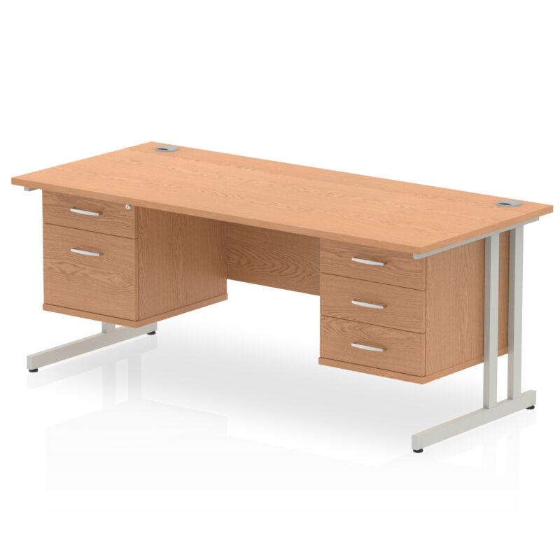 Pace 1800mm Cantilever Straight Desk With Two Fixed Pedestal - Image 35