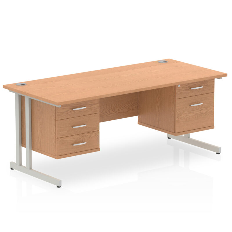 Pace 1800mm Cantilever Straight Desk With Two Fixed Pedestal - Image 36