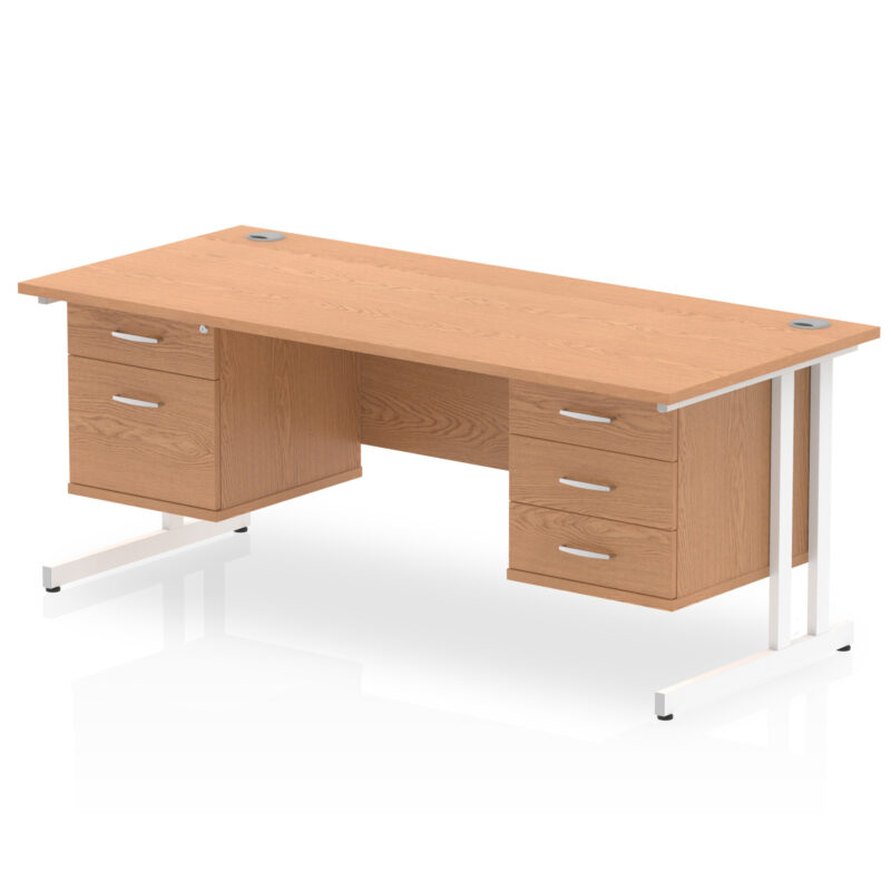Pace 1800mm Cantilever Straight Desk With Two Fixed Pedestal - Image 12