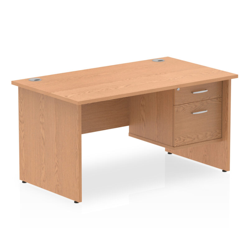 Pace 1400mm Panel End Straight Desk With Single Fixed Pedestal - Image 16