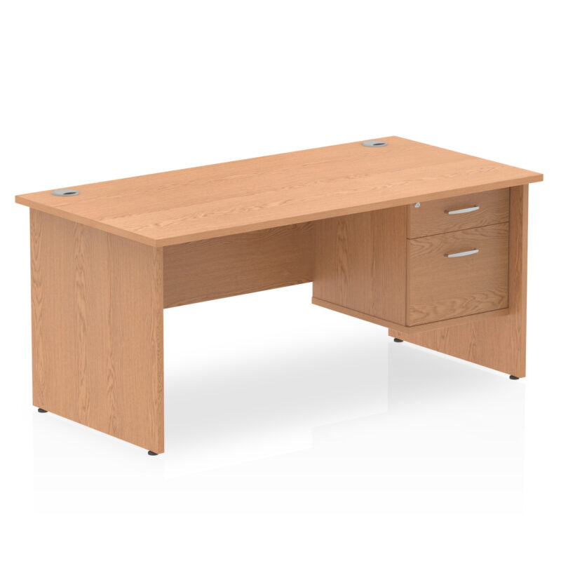 Pace 1600mm Panel End Straight Desk With Single Fixed Pedestal - Image 16