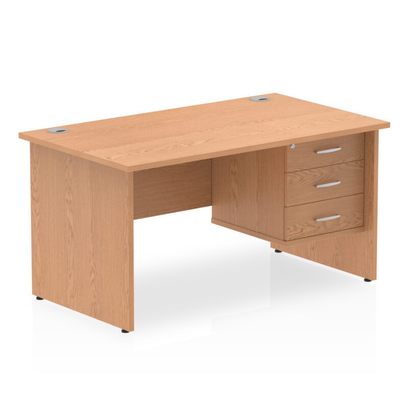 Pace 1400mm Panel End Straight Desk With Single Fixed Pedestal - Image 18