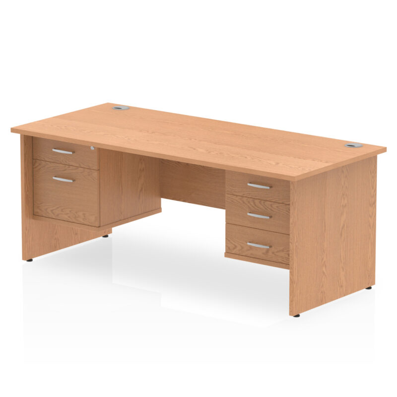 Pace 1600mm Panel End Straight Desk With Two Fixed Pedestal - Image 19