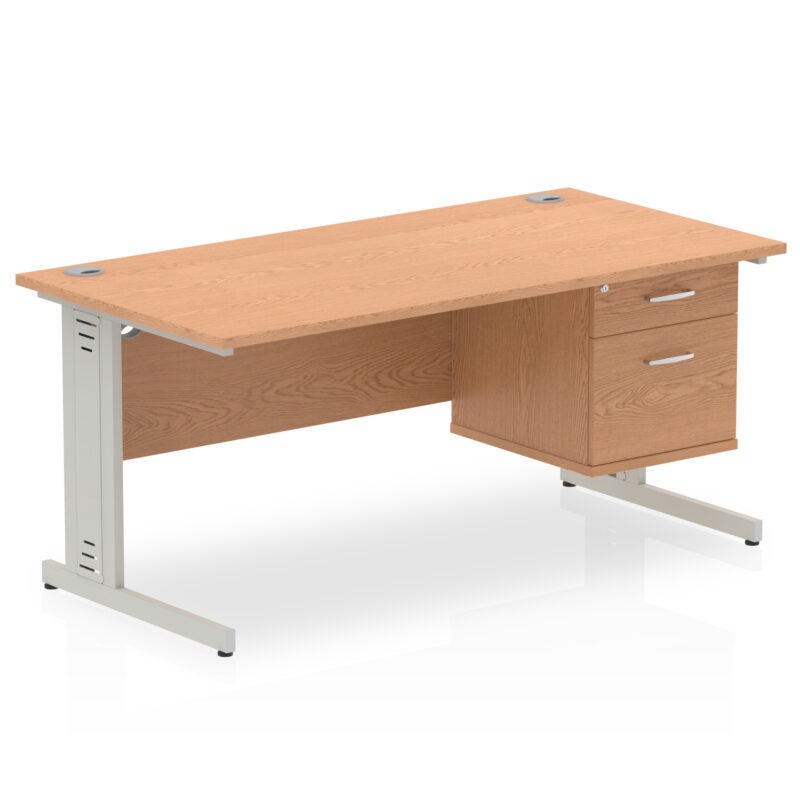 Pace 1600mm Cable Managed Straight Desk With Single Fixed Pedestal - Image 22