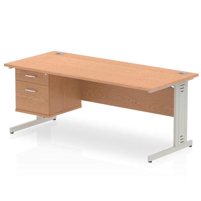 Pace 1800mm Cable Managed Straight Desk With Single Fixed Pedestal - Image 21