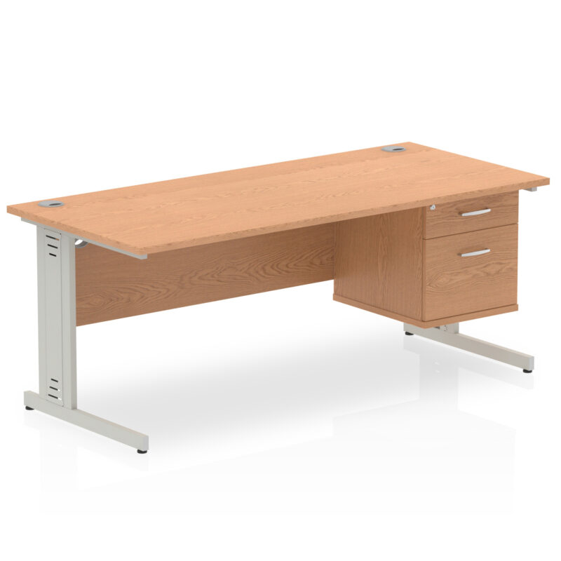 Pace 1800mm Cable Managed Straight Desk With Single Fixed Pedestal - Image 22
