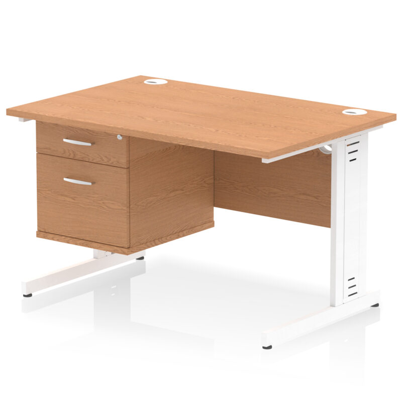 Pace 1200mm Cable Managed Straight Desk With Single Fixed Pedestal - Image 25