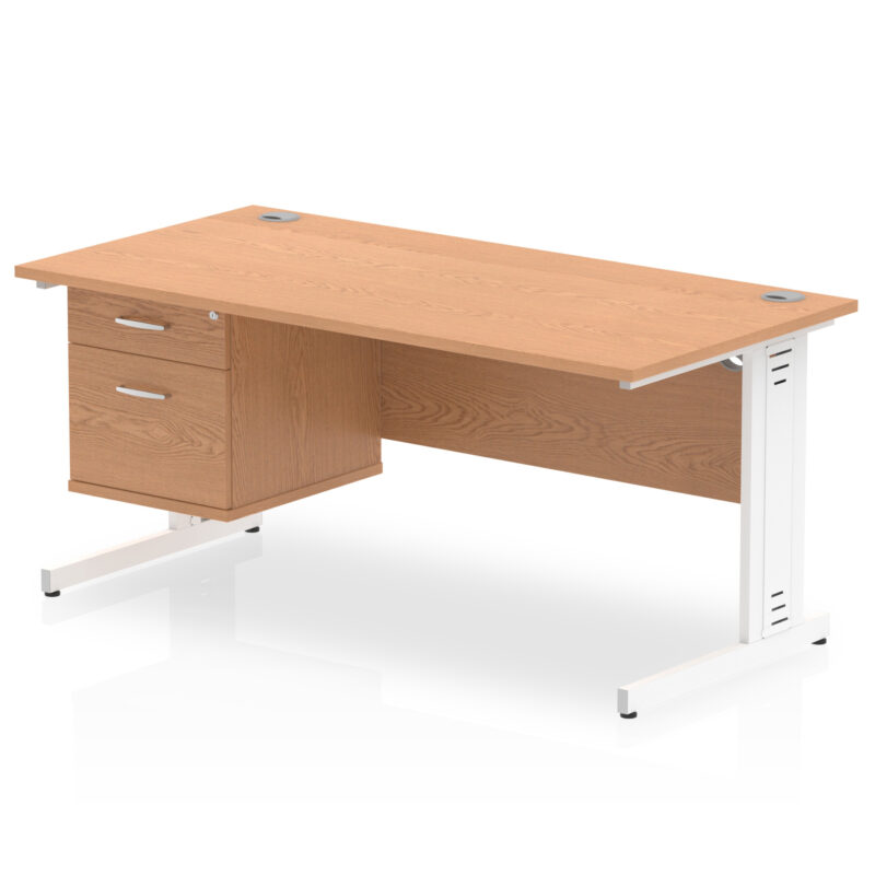 Pace 1600mm Cable Managed Straight Desk With Single Fixed Pedestal - Image 25