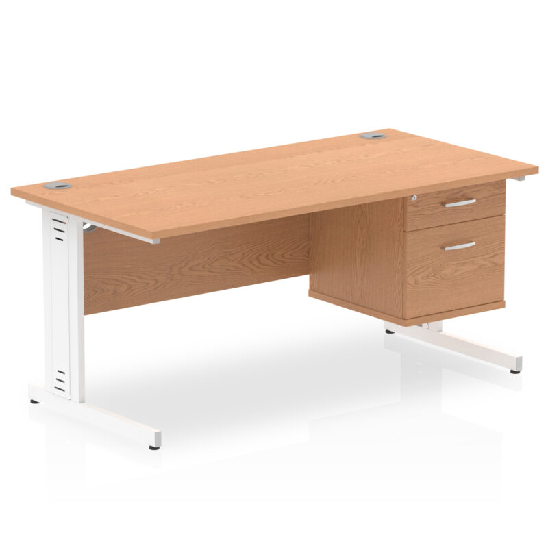 Pace 1600mm Cable Managed Straight Desk With Single Fixed Pedestal - Image 26
