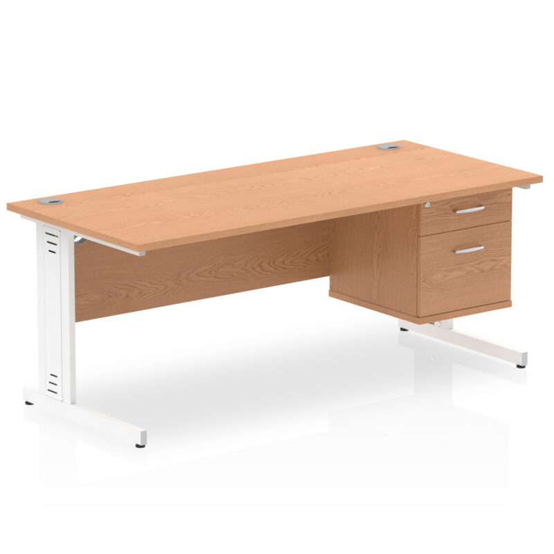 Pace 1800mm Cable Managed Straight Desk With Single Fixed Pedestal - Image 24