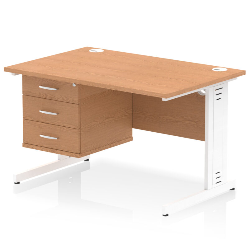 Pace 1200mm Cable Managed Straight Desk With Single Fixed Pedestal - Image 27