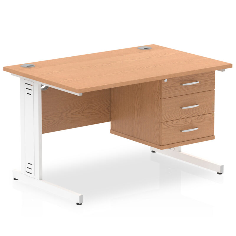Pace 1200mm Cable Managed Straight Desk With Single Fixed Pedestal - Image 28