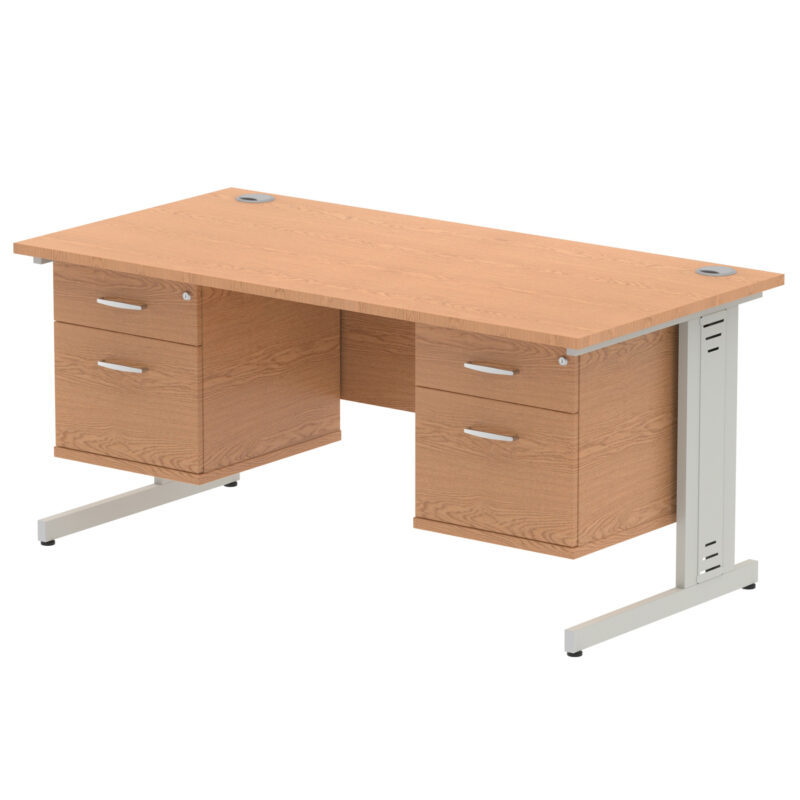 Pace 1600mm Cable Managed Straight Desk With Two Fixed Pedestal - Image 25