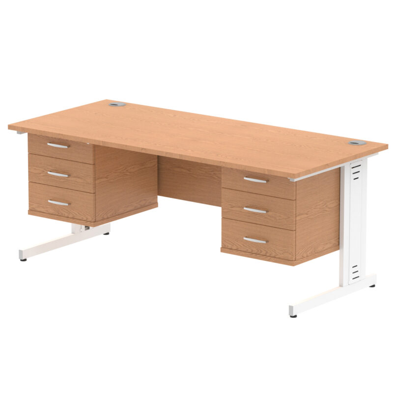 Pace 1800mm Cable Managed Straight Desk With Two Fixed Pedestal - Image 30