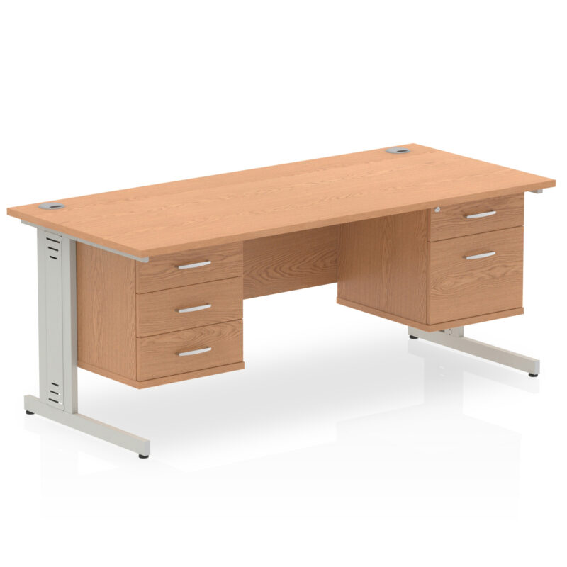 Pace 1600mm Cable Managed Straight Desk With Two Fixed Pedestal - Image 24