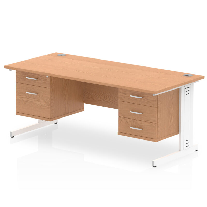 Pace 1600mm Cable Managed Straight Desk With Two Fixed Pedestal - Image 27