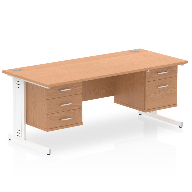 Pace 1600mm Cable Managed Straight Desk With Two Fixed Pedestal - Image 28
