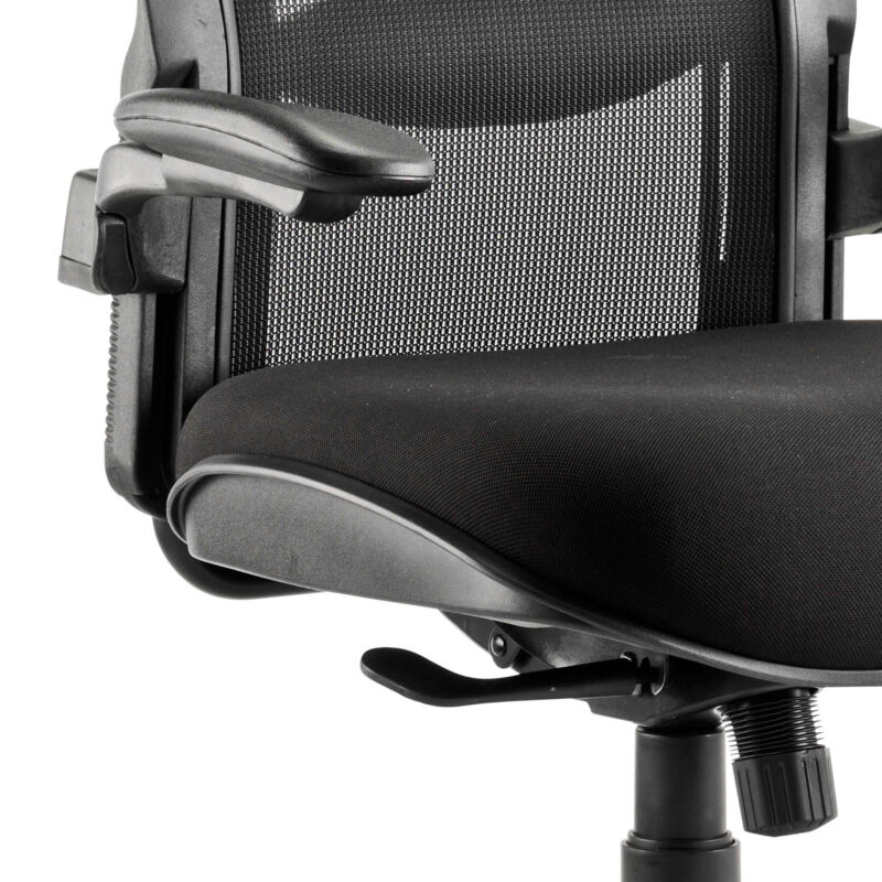 Track High Mesh Back Heavy Duty Task Operator Office Chair with Arms - Image 2