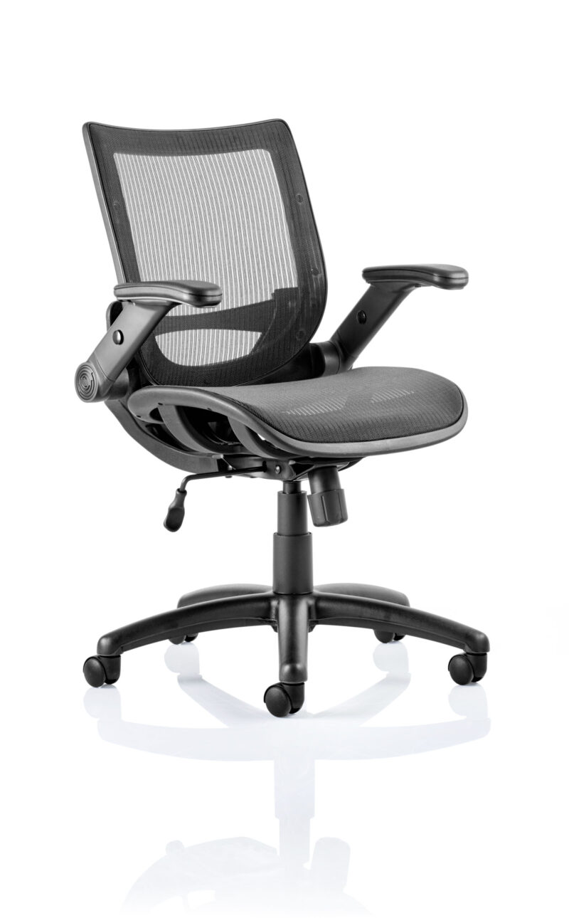 Scope Medium Mesh Back Task Operator Office Chair with Folding Arms