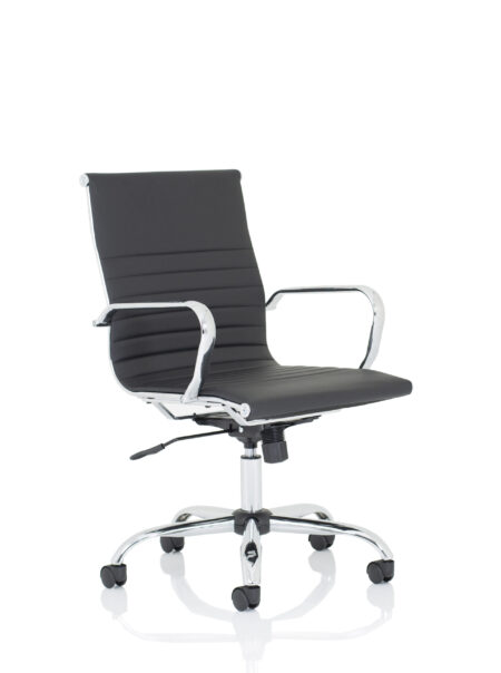 Batch Black Leather Executive Office Chair with Arms