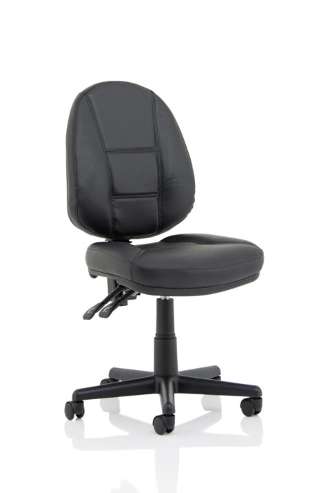 Camp Medium Back Black Leather Task Operator Office Chair