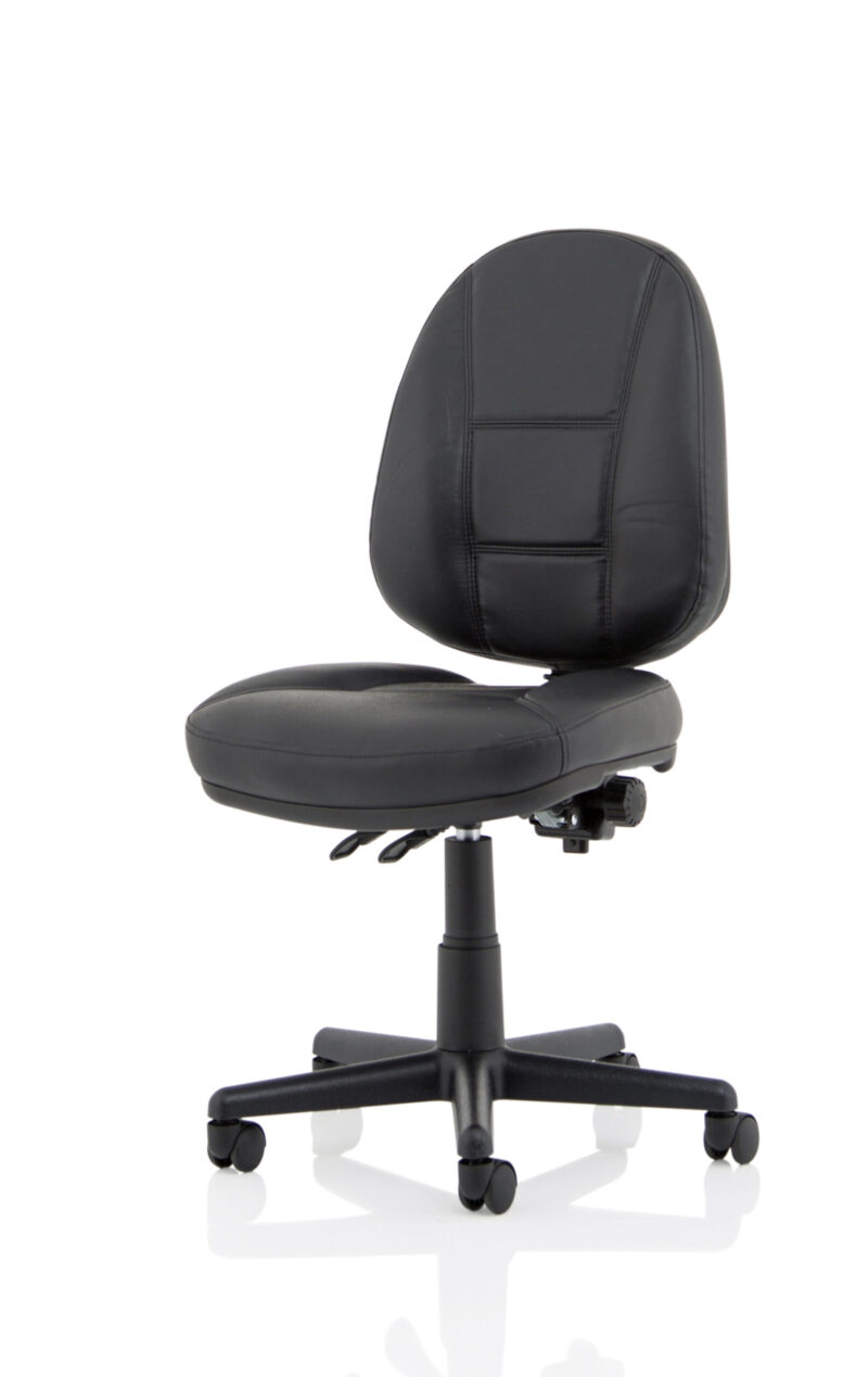 Camp Medium Back Black Leather Task Operator Office Chair - Image 2