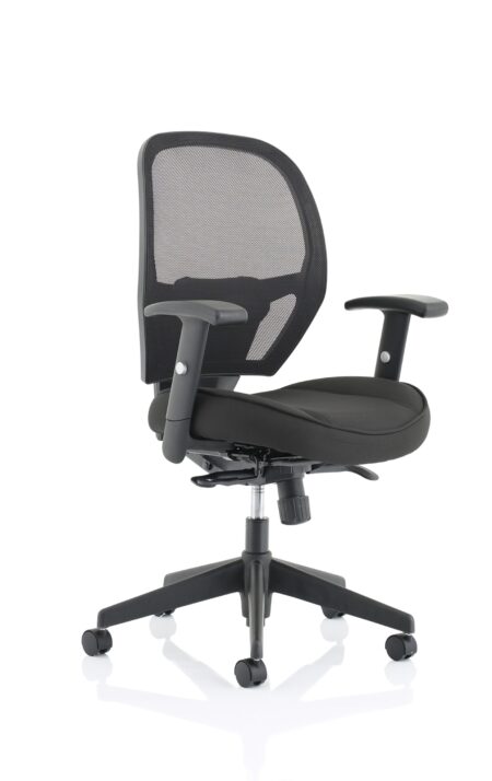 Stack High Mesh Back Black Task Operator Office Chair with Arms