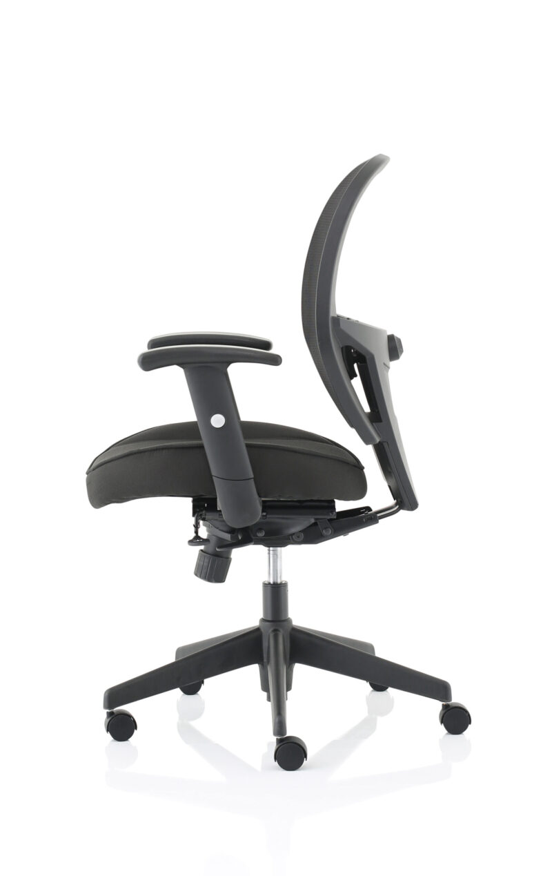 Stack High Mesh Back Black Task Operator Office Chair with Arms - Image 4