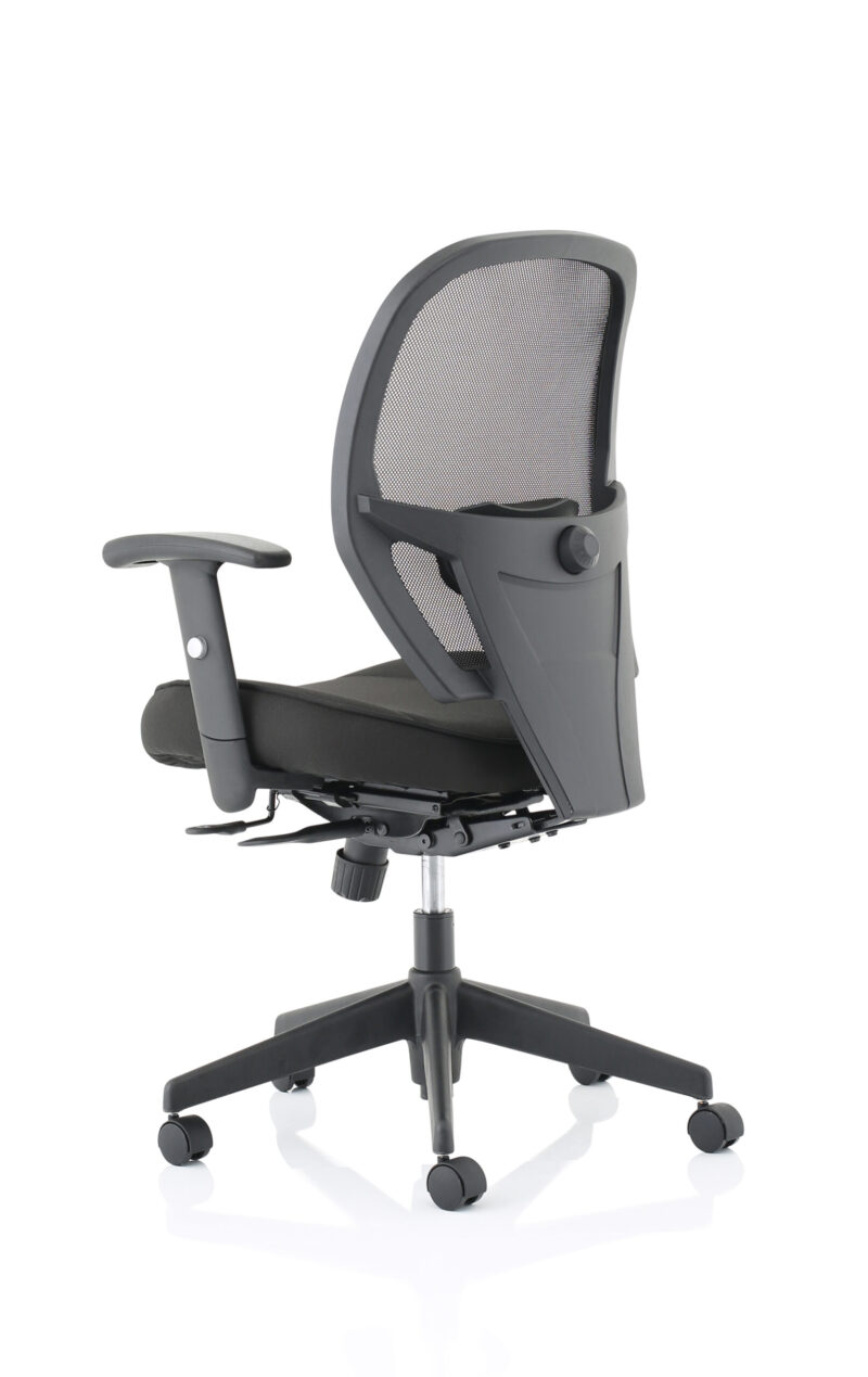 Stack High Mesh Back Black Task Operator Office Chair with Arms - Image 5